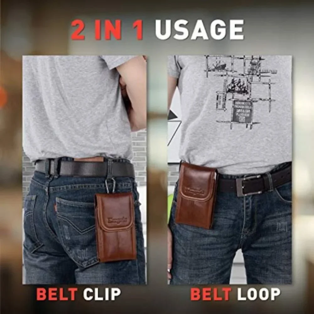 Genuine Leather Phone Belt Pouch